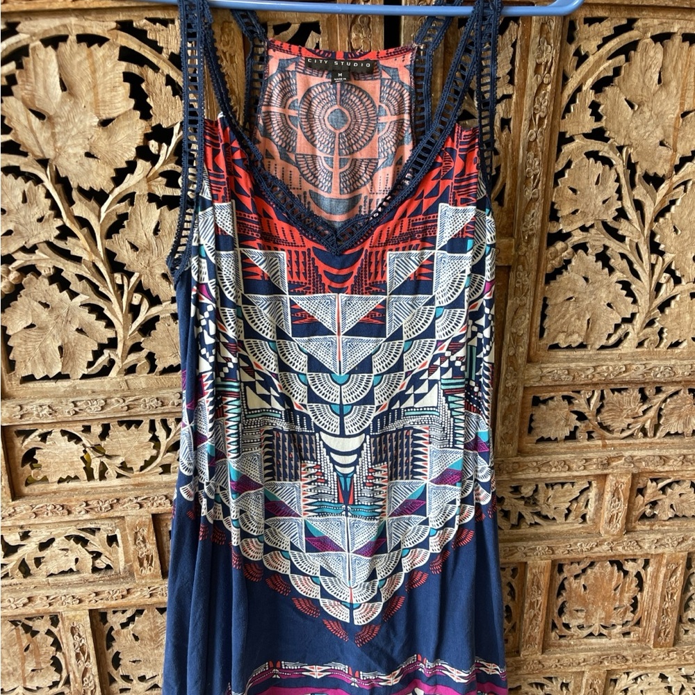 City Studio Multicolor Geometric Slip Dress